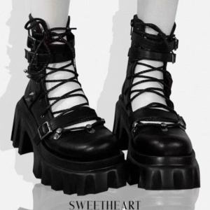 Shop Dark Gothic Hollow Chunky Shoes , shoes , Killer Lookz , gothic, halloween, plat, plats, sales, school, shoe , Killer Lookz , killerlookz.com