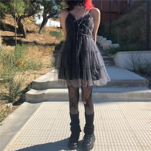 Shop Alt Girl Gothic Mesh Mini Dress, Dresses, Killer Lookz, black, dress, everyday, new, Killer Lookz, killerlookz.com