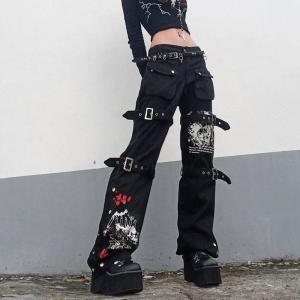 Shop Cyber Gothic Alt Cargo Pants, Bottoms, Killer Lookz, black, bottoms, new, Killer Lookz, killerlookz.com