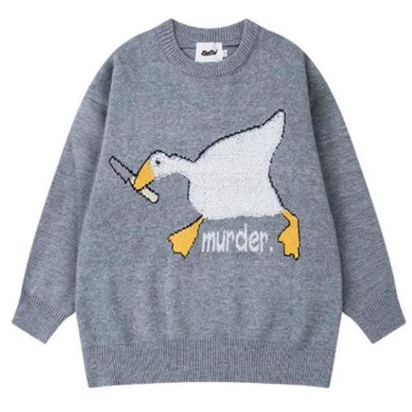 Shop Oversized Untitled Goose Knitted Murder Sweaters, top, Killer Lookz, everyday, gaming, kawaii, new, top, Winter, Killer Lookz, killerlookz.com