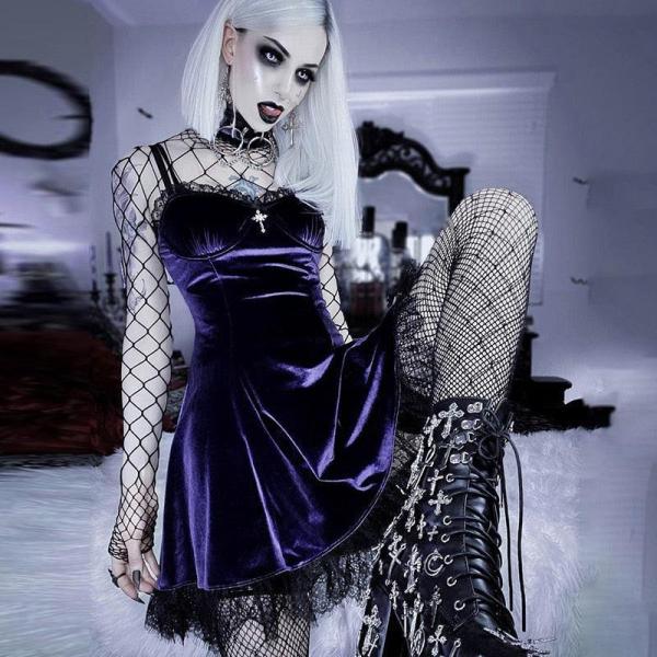 Shop Velvet Moon Cross Goth Dress, dress, Killer Lookz, dress, new, Killer Lookz, killerlookz.com