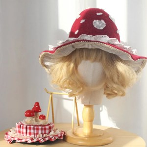 Mushroom girl hat adorable cottagecore mushroom red