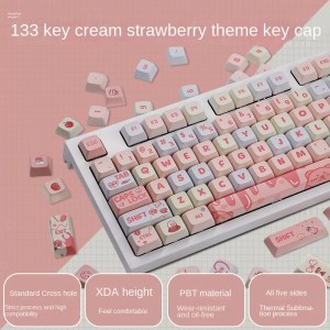 133 keycaps cute pink ptb keycap for mechanical keyboard