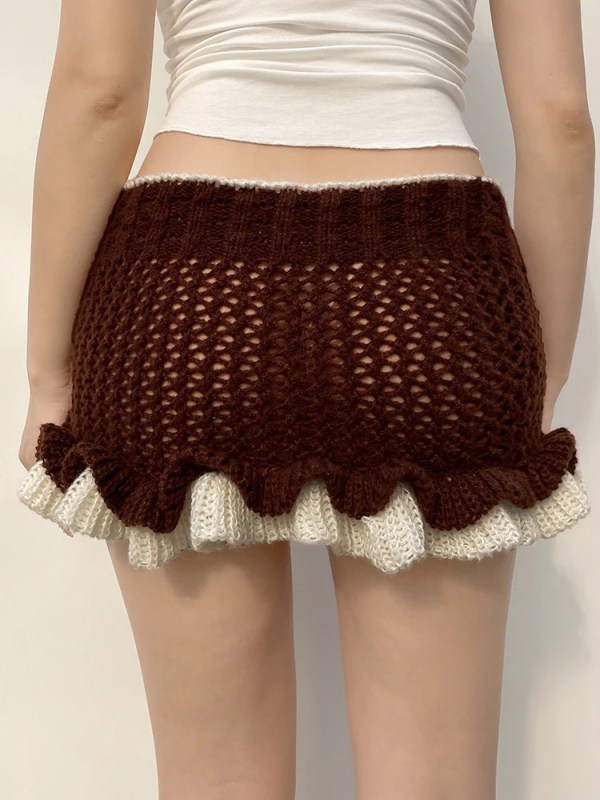 Fairy Grunge Crochet Mini Skirt